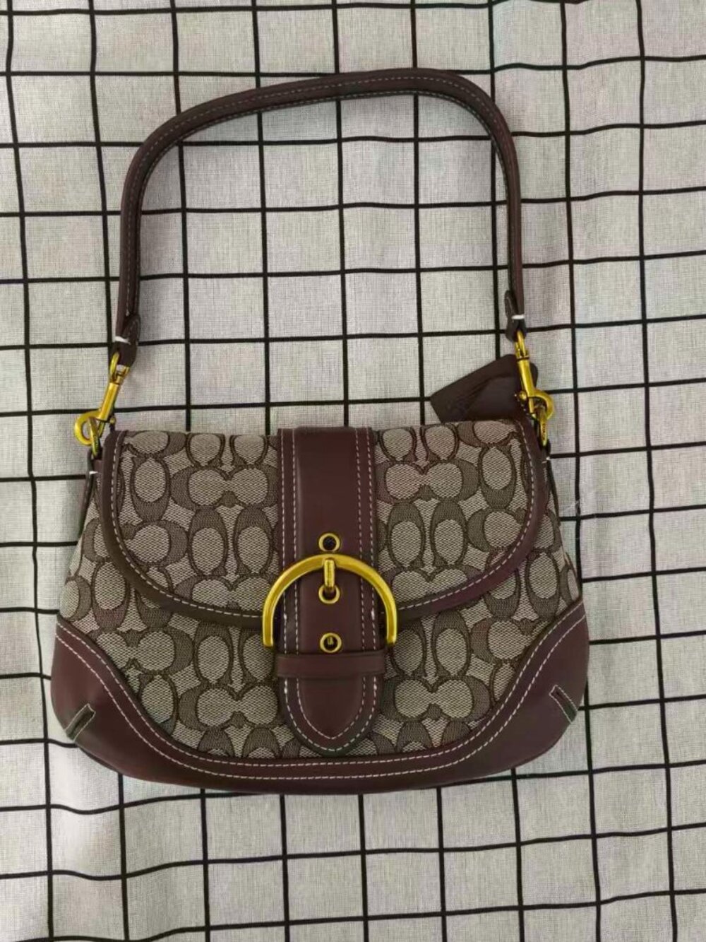 Coach The Soho Flap Limited Re-Edition Signature Jacquard Shoulder Bag Brown